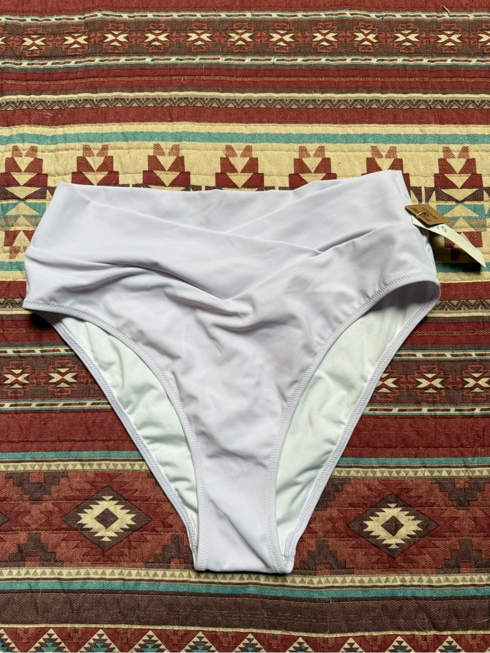 NWT PINK Victoria's Secret Light Lavender High-Waist Bikini Bottom size large